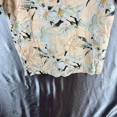 Denim & Flower Ricky Singh Men’s Large Floral Button Front Camp Shirt Beige