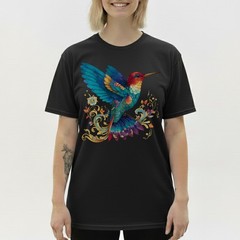 Colorful Hummingbird Nature Art T-Shirt Vintage Retro Gift Men Women Tee