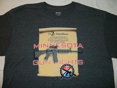 Men’s XL Gray Grey T-shirt 2nd Amendment Minnesota Gun Rights – Cotton Blend