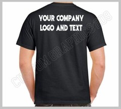 CUSTOM T-SHIRT TRUCKING COMPANY NAME TEXT LOGO FRONT & BACK WHITE DESIGN