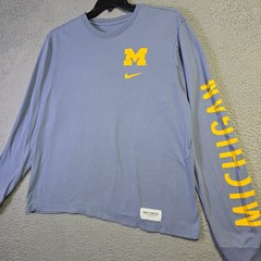 Nike Michigan Wolverines Mens Large Blue U of M College Champion Long Sleeve