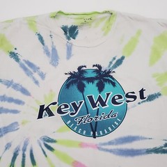 Key West Florida Beach Paradise Spiral Tie Dye T-Shirt Adult XL Souvenir Tee