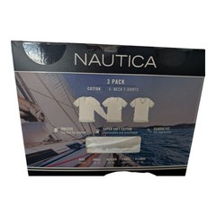 Nautica Mens 3 Pack Cotton V Neck Tshirts MEDIUM NEW