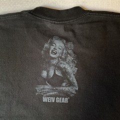 Weiv Gear Men Shirt XXL Black Graphic Short Sleeve Tattooed Woman Marilyn Monroe