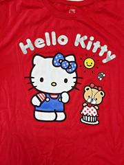 Sanrio Hello Kitty Red Crew Neck Short Sleeve LARGE LOT/3 VARIOUS DESIGNS