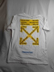 Off-White Temperature Fire Line Do Not Cross T-Shirt Men Medium Urban Streetwear