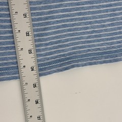 Faherty Cloud Cotton Henley Shirt Mens Medium Blue White Striped Long Sleeve