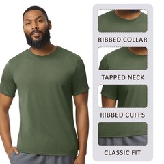 Gildan Unisex Short Sleeve T-Shirt 100% Polyester Modern Classic Fit Tee