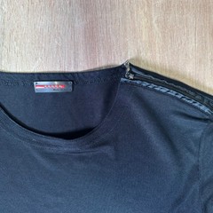 Prada Linea Rossa black long Sleeve Technical Zip Shoulder Top Made in Italy