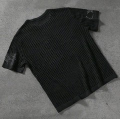 New Men Luxury Diamond Rhinestones Fashion Black Knitted T-Shirt High Quality