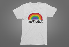 T-Shirt Love Wins – All Sizes, LGBT Day Month Parade Rainbow