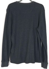 Members Mark Thermal Top Waffle Knit Mens L Black Heather Soft Wash Outdoor