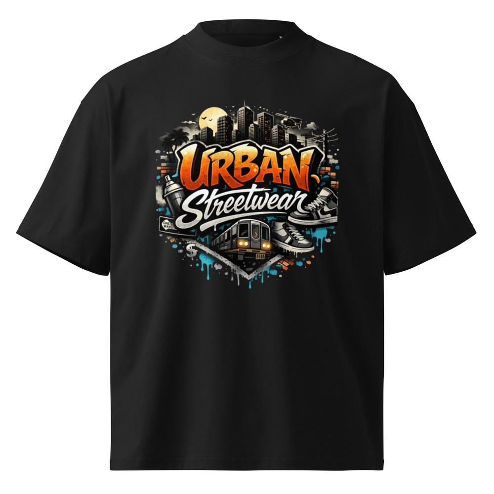 Unisex organic oversized high neck t-shirt