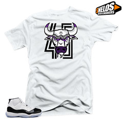 Shirt to Match Jordan 11 Concord-Bull 45 White Tee