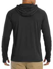 Fishing Shirts for Men’s Long Sleeve Hooded Rash Guards UPF Sun Black X-Large