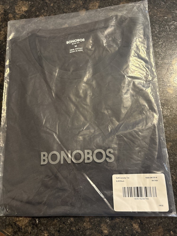 Bonobos Soft Everyday Tee Black Medium Slim Fit Tee T-Shirt New R220