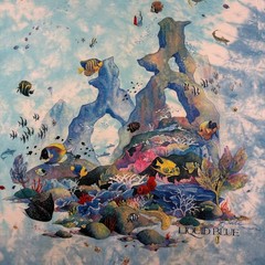 Vintage 1992 Coral Reef Aquatic Paradise Liquid Blue T-Shirt Men XL Tie Dye Fish