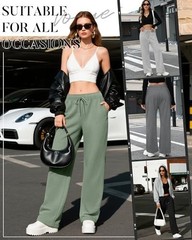 4 Pack Women’s Wide Leg Sweatpants Drawstring Lounge Joggers Women Straight XXL