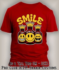 Captain Smiley Face Lean Team Graphic Big &Tall Sm T Streetwear Hip Hop Party T