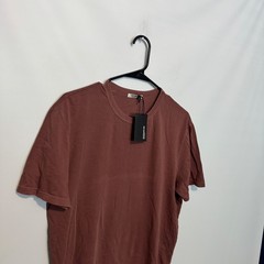 Buck Mason Curved Hem Tee Shirt Mens Medium Brick Red Pima Cotton Short Sleeve