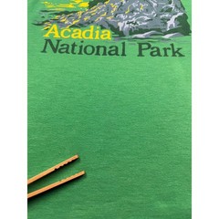 Homage Acadia National Park T Shirt Men M Green Graphic Tee Made in USA Outdoor