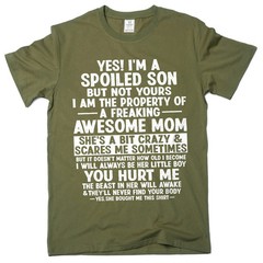 Men’s funny spoiled son gift from mom T-shirt Son’s birthday tee shirt