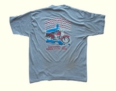 JERZEES VTG MOTORCYCLE BIKER LOUISIANA STATE RALLY DISTRESSED GRAY T SHIRT SZ