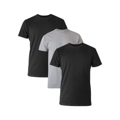 Hanes Men’s Comfort Fit Ultra Soft Cotton Black/Grey T-Shirt Undershirts, 3 Pack