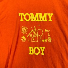 Vtg Tommy Boy Fruit of the Loom Shirt Mens Small Orange Short Sleeve Graphic