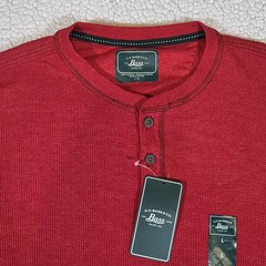 G.H. Bass & Co. Men’s Yosemite Henley Long Sleeve Shirt Large New With Tags Red