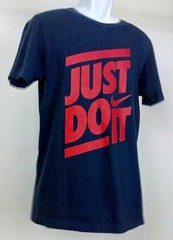 Nike “JUST DO IT” Navy Blue/ Red written Logo Sz Sm Pre-Owned Beautiful #55