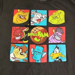 Space Jam Toon Squad Mens sz L T Shirt Chest 20in Length 27in Black NWOT.