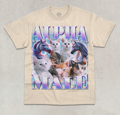 Alpha Male T-Shirt Kitten Cat Funny Meme Animal Bootleg Graphic Unisex Shirt