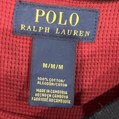 POLO RALPH LAUREN Checkered Plaid Long Sleeve Thermal Tee Red Black Size M L/S