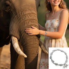 Elephant Gift Set 5 PCS Includes Socks Keychain Bracelet for Elephant Lovers