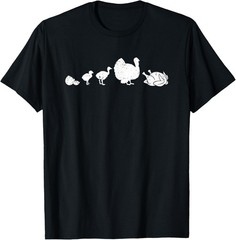 Turkey Roasted Evolution Fun Humor Funny Thanksgiving Gifts T-Shirt