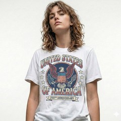 United States Of America 250th Anniversary Eagle Crest Vintage T-Shirt