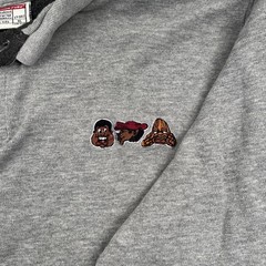Platinum FUBU Fat Albert Junkyard Gang Embroidered Polo Sweatshirt Mens XL Gray