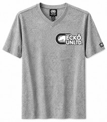 ECKO UNLTD Summer/Spring V-Neck T-Shirt-Grey Marled- New with Tag, Size (S-XL)