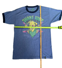 Vintage SHAKE JUNT Ringer T Shirt Heather Blue Large Baker Deathwish Skateboards