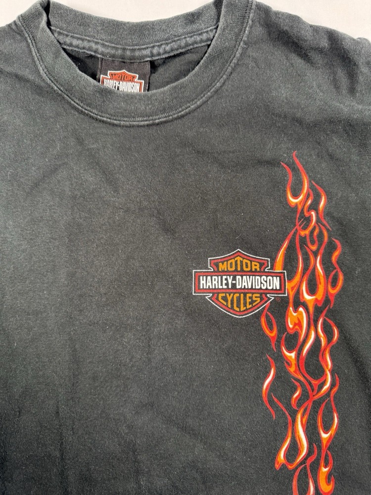 Vintage 2002 Harley Davidson Mile High Aurora Colorado T Shirt S Flames USA