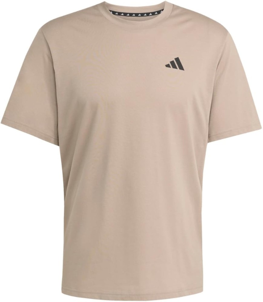 adidas Men’s Essentials Feel Ready Training T-Shirt – chalky brown / black – Lar