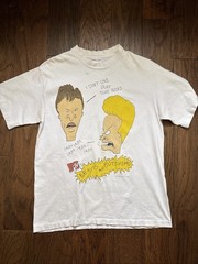Vintage 1993 Beavis And Butt-Head MTV Cartoon Graphic T-Shirt USA LARGE Rare 90s