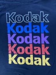 Kodak Shirt Mens M Black Short Sleeve Rainbow Logo Stacked Graphic