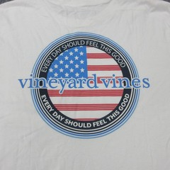 Vineyard Vines Shirt Mens Small White Long Sleeve Flag Graphic Pocket Tee USA