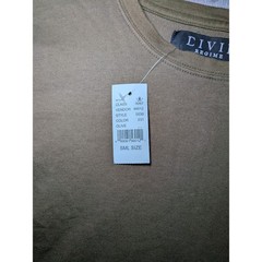Civil Regime Distressed Scallop Tee Cotton Men Sz S Olive Bleach Paint Splatter