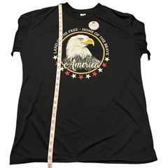 Land of The Free Home Of The Brave USA Eagle Large Black T shirt Lightweight