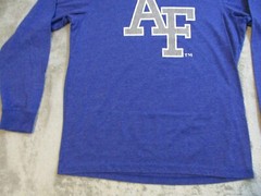 Air Force Shirt Mens Medium Blue Fighting Falcons Military Long Sleeve Retired
