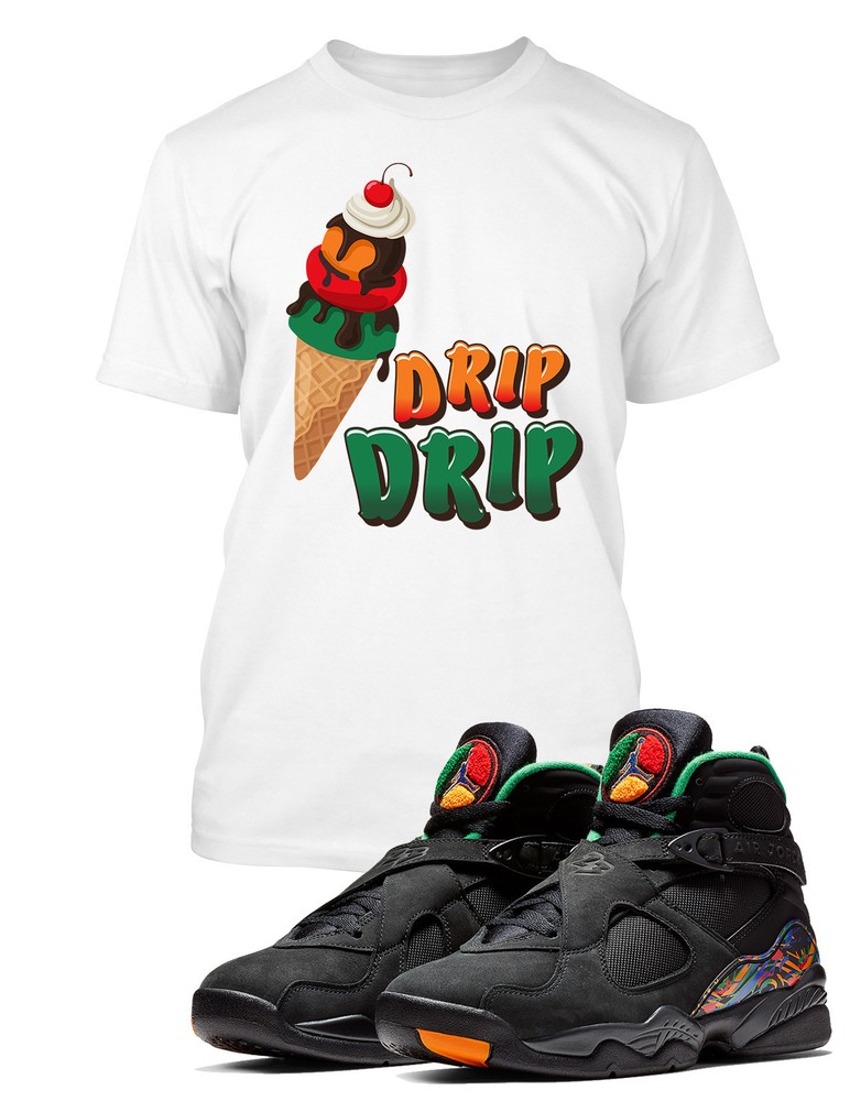 Drip Drip Graphic Sneaker Tee Shirt to Match Retro J8 Raid Mens Big Tall Sm T