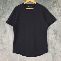 Bylt Shirt Mens Large Black Drop Cut Lux Short Sleeve Casual Polka Dot Stretch